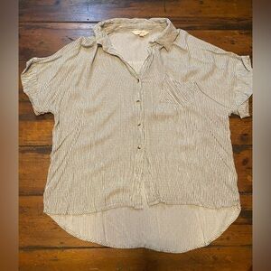Striped Button-Up Women's Top